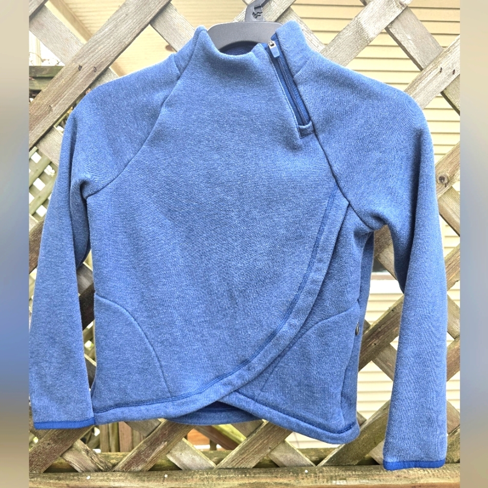 Athleta Girl Navy Blue Asymmetrical Zip Up Sweatshirt